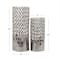 Set of 2 Silver Aluminum Contemporary Vase, 32&#x22; x 12&#x22; x 13&#x22;